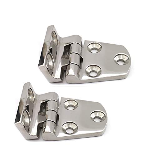 NRC&XRC Heavy Duty Marine Grade 316 Stainless Steel Offset Short Side 2-1/5" x 1-1/2" Casting Hinges (Pair) 3/16" Thinckness for Door, Cabinet of Boat, RVs - Image 1