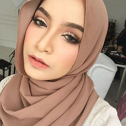 LMVERNA Popular Summer Hijab Scarf Luxurious Chiffon Hijab Long Scarf Wrap Scarves (Khaki) - Image 5