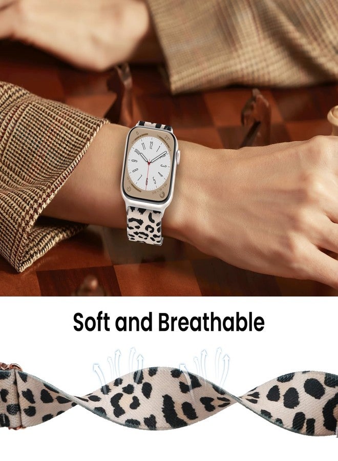 Delidigi Stretchy Bands Compatible for Apple Watch Band Women 40mm 38mm 41mm 42mm 44mm 45mm 46mm 49mm, Nylon Braided Straps for iWatch Series 11 10 9 8 7 6 SE 5 4 3 Ultra Ultra 3 2 - Image 3