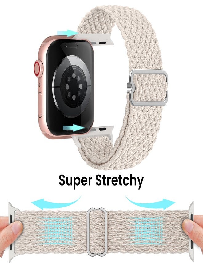 Delidigi Stretchy Bands Compatible for Apple Watch Band Women 40mm 38mm 41mm 42mm 44mm 45mm 46mm 49mm, Nylon Braided Straps for iWatch Series 11 10 9 8 7 6 SE 5 4 3 Ultra Ultra 3 2 - Image 5