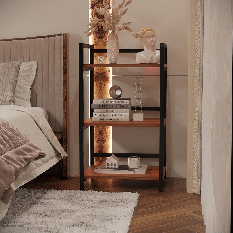 DIVYA DIVYA 3Layer Microwave Stand Otg Stand Microwave Oven Rack Kitchen Storage Shelf Walnut Brown Black PipeAlloy SteelEngineered Wood Tiered Shelf Floor Mount  - Image 3