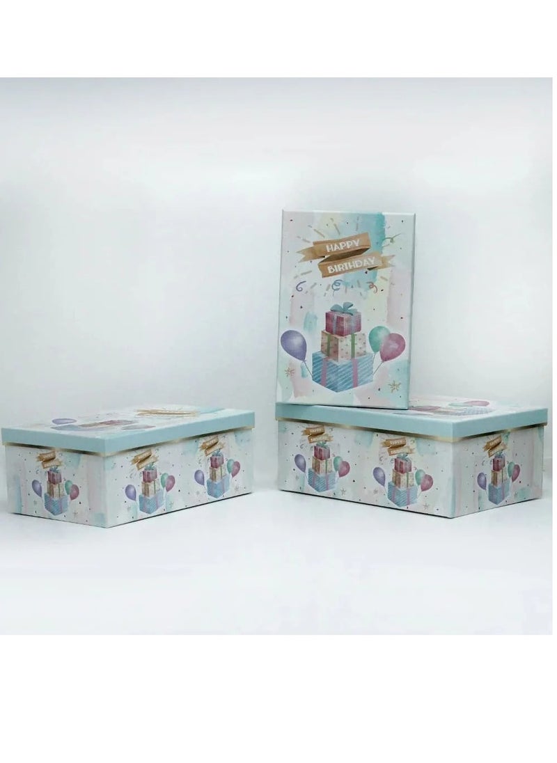 PRIMA 3 Piece Gift Box Set with Lid Multicolour  - Image 1