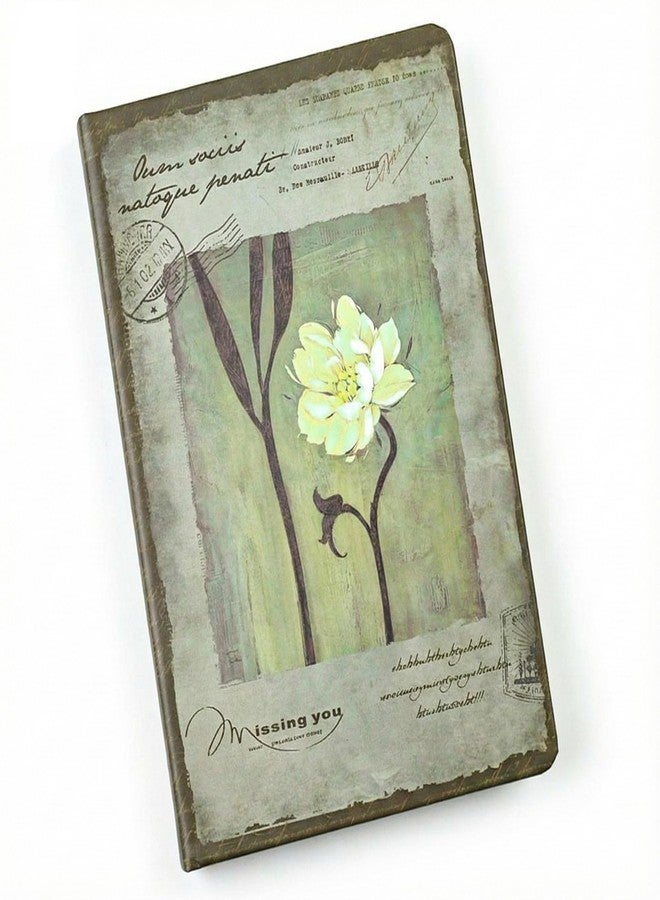 SID MAGIC Vintage Hardcover Notebook Journal (18cm x 13cm) Classic Retro Aesthetic Diary with Decorated Lined Pages Ribbon Bookmark Antique Style Writing Pad for Travelers, Students, and Scrapbooking (Gardenia Glow) - Image 1