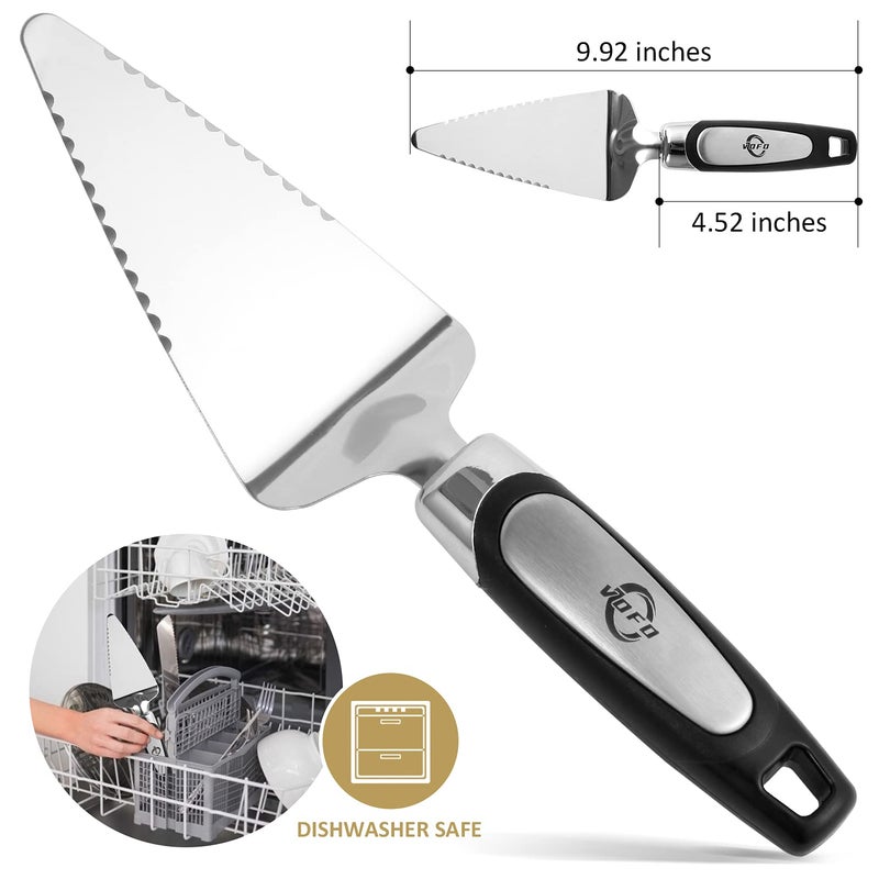 VOFO Flatware Pie Server Stainless Steel Cake Pizza Cutter Tart Dessert Slicer (Black) - Image 2