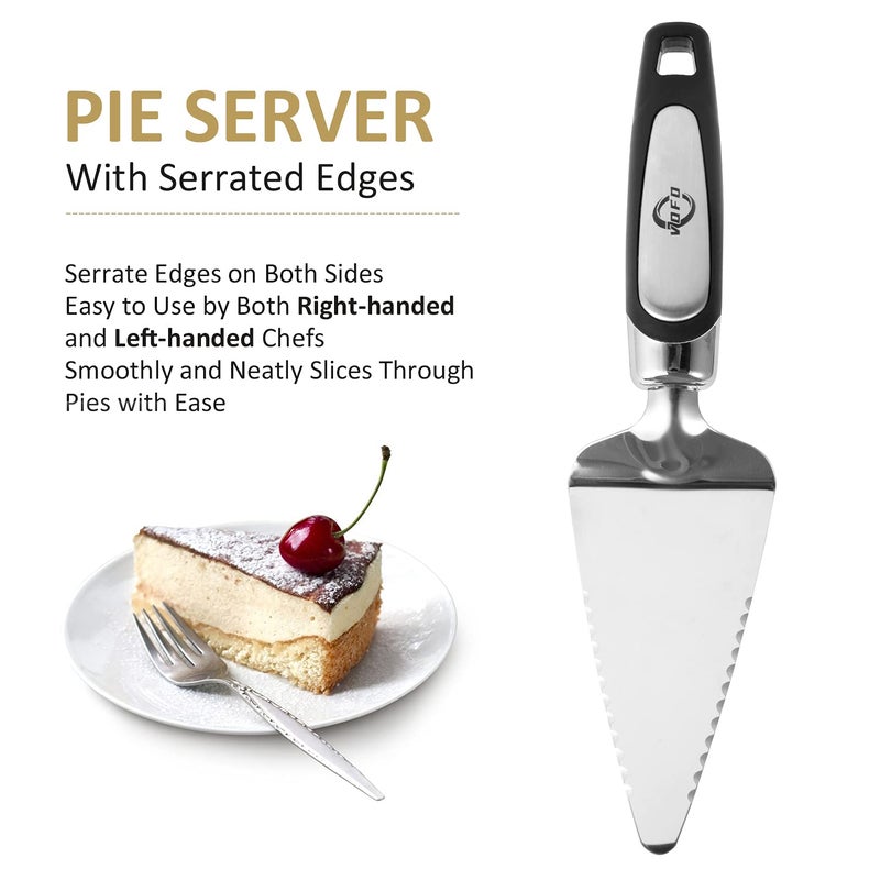 VOFO Flatware Pie Server Stainless Steel Cake Pizza Cutter Tart Dessert Slicer (Black) - Image 3