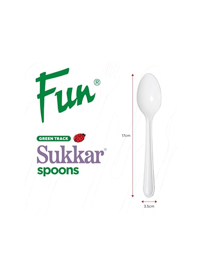 Raxoom Sukkar disposable Spoon - Ideal for Eating Salad, Dessert, Appetizer, Fruit Salad, Chinese Food & more| Handwash-Safe| Dinner Spoon, Table Spoon Ideal for Family, Hotels, (Pack of 18) - Image 3