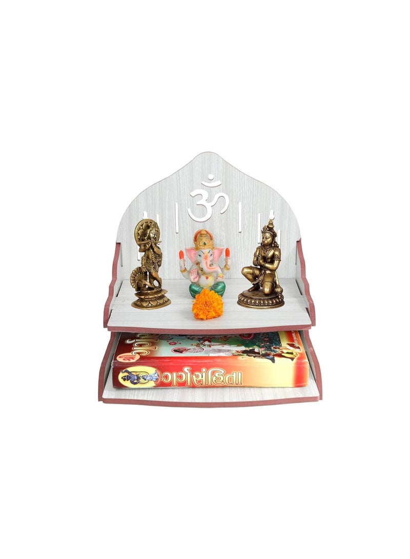 MS Enterprises Wooden Beautiful Plywood Mandir Pooja Room Home Decor Office OR Home Temple Wall Hanging Product (White) - Image 1