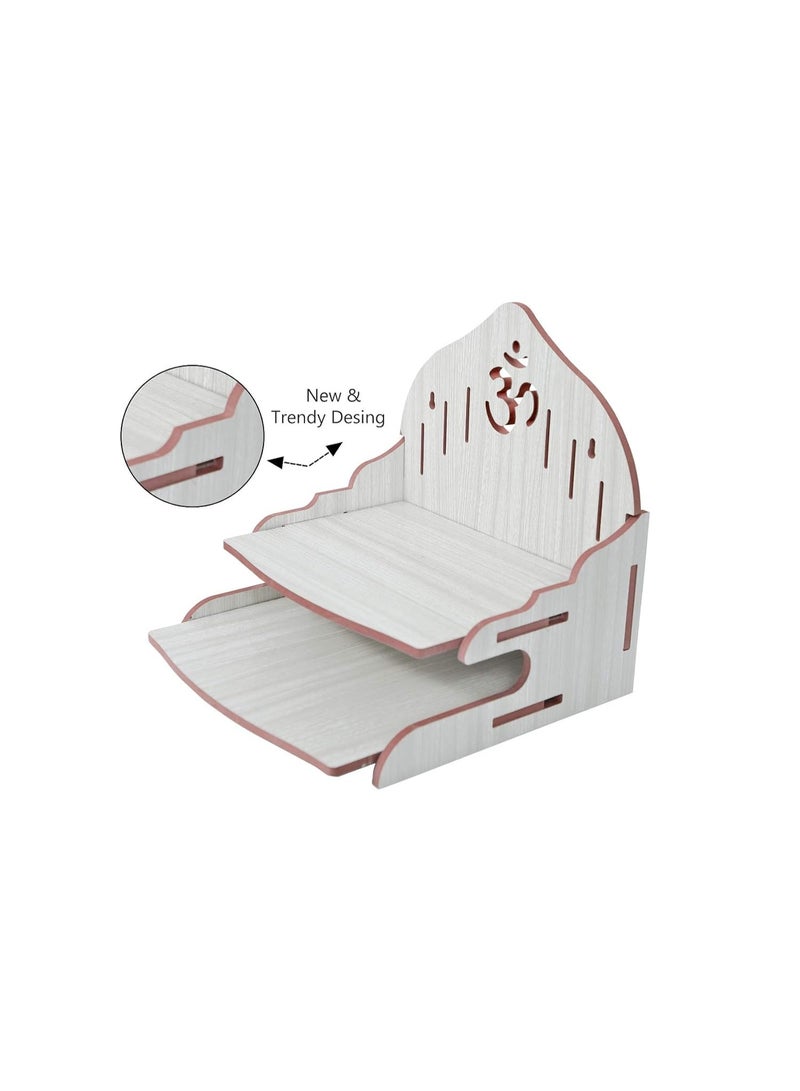 MS Enterprises Wooden Beautiful Plywood Mandir Pooja Room Home Decor Office OR Home Temple Wall Hanging Product (White) - Image 4