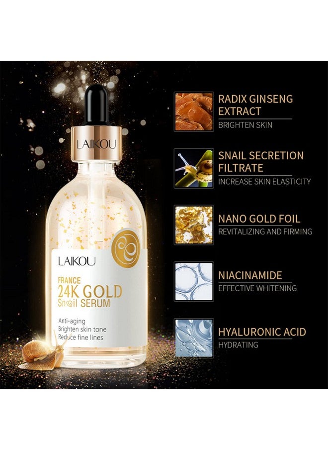 Snail Serum For Facehyaluronic Acid Serum With Vitamin B3 Oil Niacinamide Serum Facial 24K Gold Snail Collagen Reduces Fine Lines Brightening Nourishing Hydrating Face Serum Skincare Product - pzsku/Z791312C2C2AB75955C77Z/45/_/1719226681/18c61874-50a2-44cf-b4fd-90bc73a25129