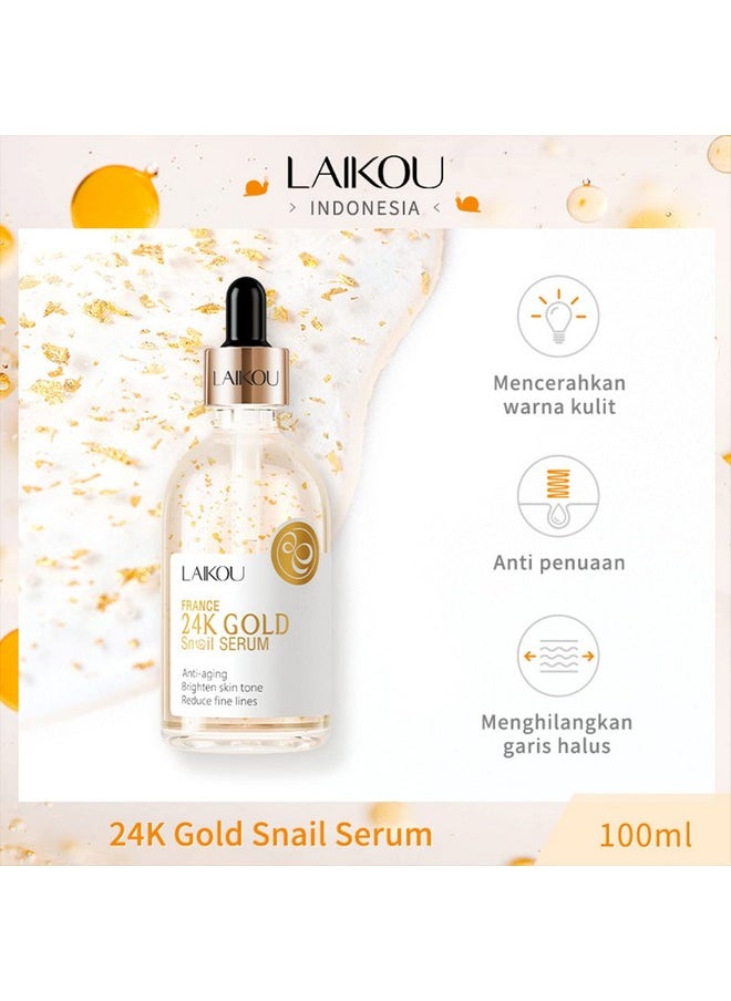 Snail Serum For Facehyaluronic Acid Serum With Vitamin B3 Oil Niacinamide Serum Facial 24K Gold Snail Collagen Reduces Fine Lines Brightening Nourishing Hydrating Face Serum Skincare Product - pzsku/Z791312C2C2AB75955C77Z/45/_/1719226682/b7e3d5d4-8b31-45b6-b5d9-dfea3528f8a5