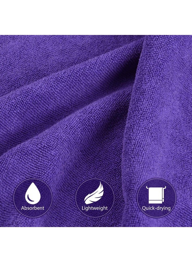 KinHwa Absorbent Workout Towels for Gym Soft 3 Pack Gym Towels for Sweat Microfiber Sports Towel Perfect Size for Workouts, Hot Yoga, Running, Biking or Camping 16inch x 31inch Gray+Purple+Blue - Image 3
