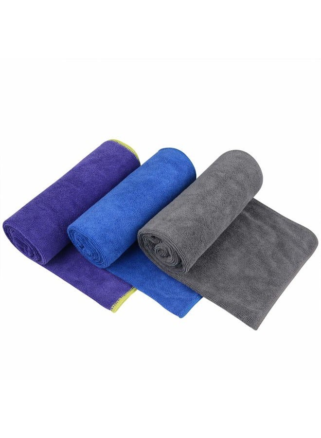 KinHwa Absorbent Workout Towels for Gym Soft 3 Pack Gym Towels for Sweat Microfiber Sports Towel Perfect Size for Workouts, Hot Yoga, Running, Biking or Camping 16inch x 31inch Gray+Purple+Blue - Image 1