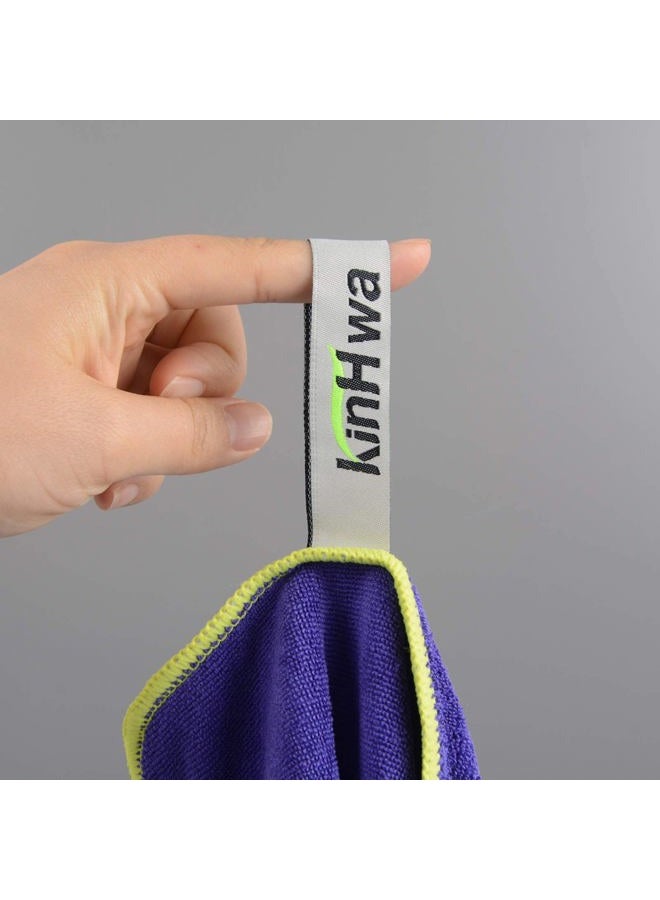KinHwa Absorbent Workout Towels for Gym Soft 3 Pack Gym Towels for Sweat Microfiber Sports Towel Perfect Size for Workouts, Hot Yoga, Running, Biking or Camping 16inch x 31inch Gray+Purple+Blue - Image 5