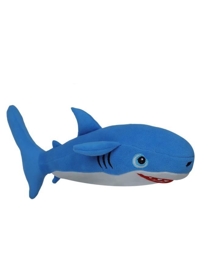 Angry Blue and Gray Shark Plush Toy, 40 cm - Dynamic Plush Toy for Children | Bold and Soft Design | Perfect for Play and Gifts - Image 1