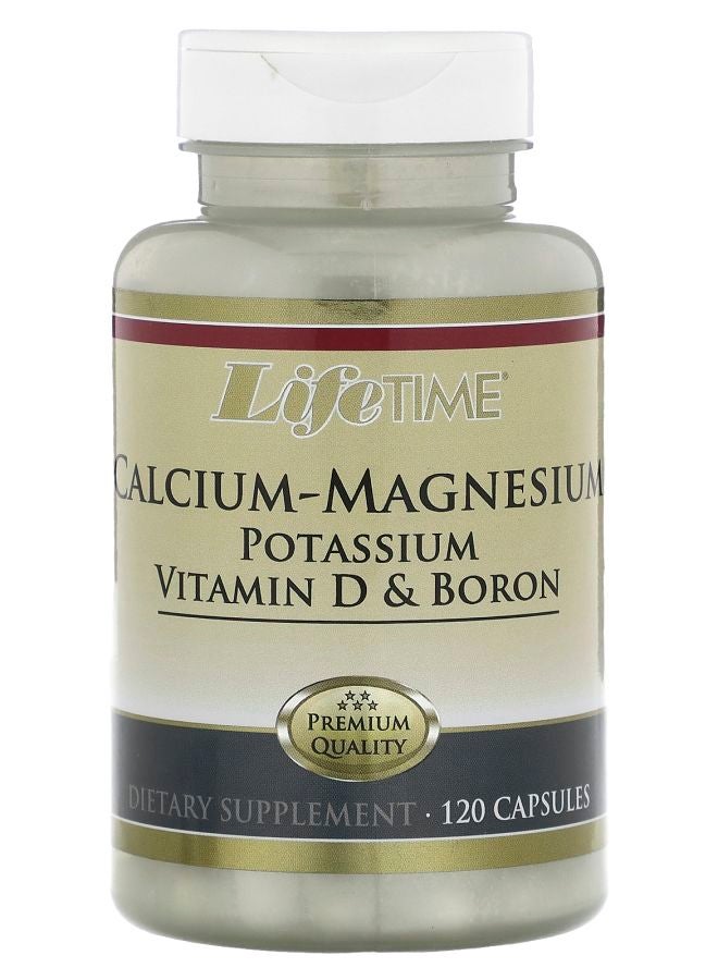 LifeTime Vitamins كبسولات الكالسيوم والمغنيسيوم والبوتاسيوم وفيتامين د والبورون 120 كبسولة - Image 1