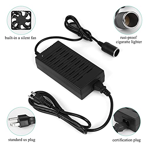 JRing AC to DC Converter 15A 110-220V 12V Car Cigarette Lighter Socket Power Adapter for Car Vacuum Tire Inflator and Other Car Devices Under 180W - Image 2
