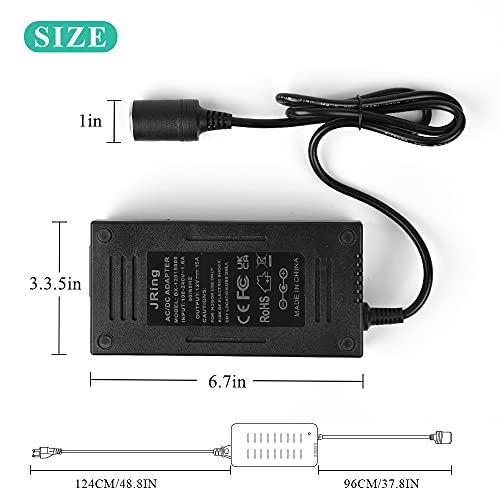 JRing AC to DC Converter 15A 110-220V 12V Car Cigarette Lighter Socket Power Adapter for Car Vacuum Tire Inflator and Other Car Devices Under 180W - Image 4