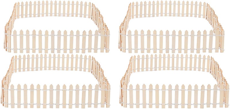 LiebeWH 4pcs Small Garden Fence Border Wood Small Fence for Garden, with A Hand Painted Sun Prevention Coating (Wood Color) - Image 1
