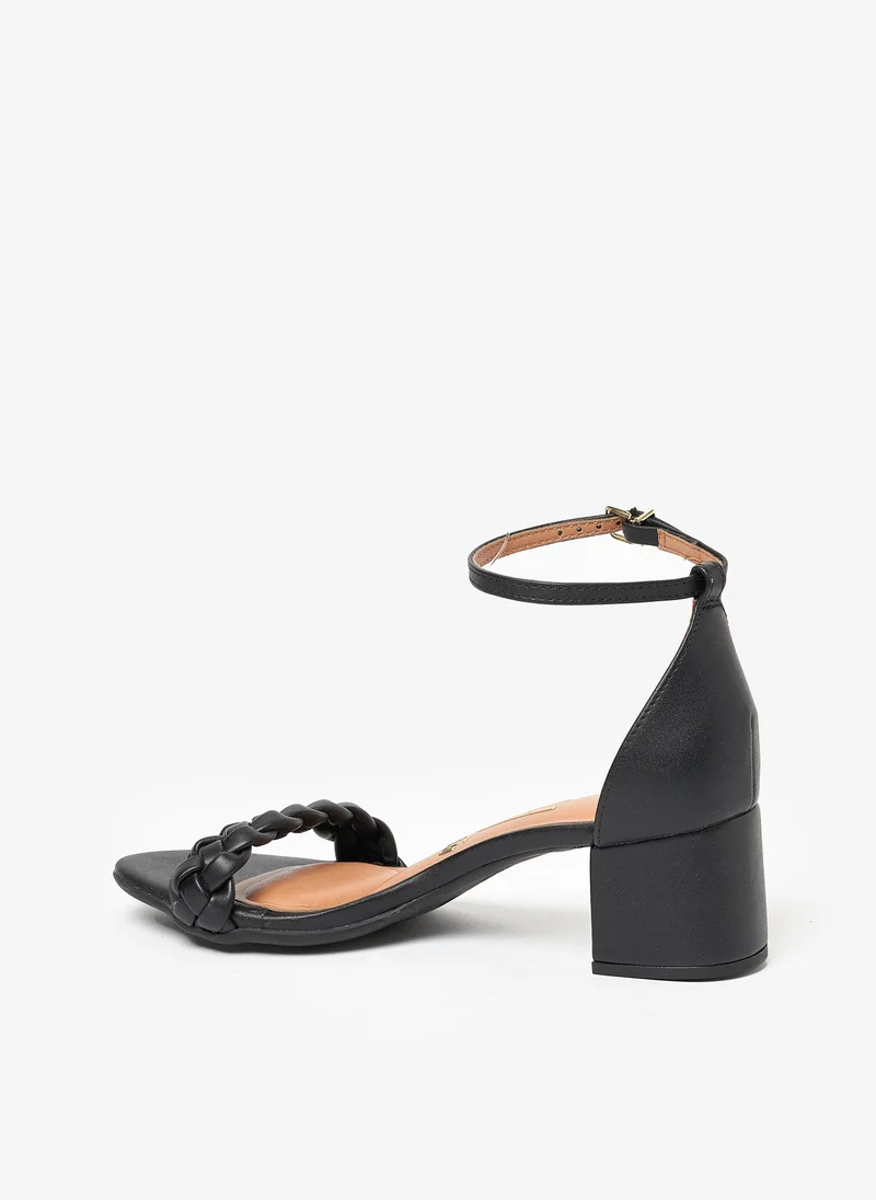 Vizzano  VIZZANO Mid Heel Sandals for Ladies – BLACK Sandals with Ankle Strap | Comfortable PU Upper & TPR Sole for Women | Best Price UAE