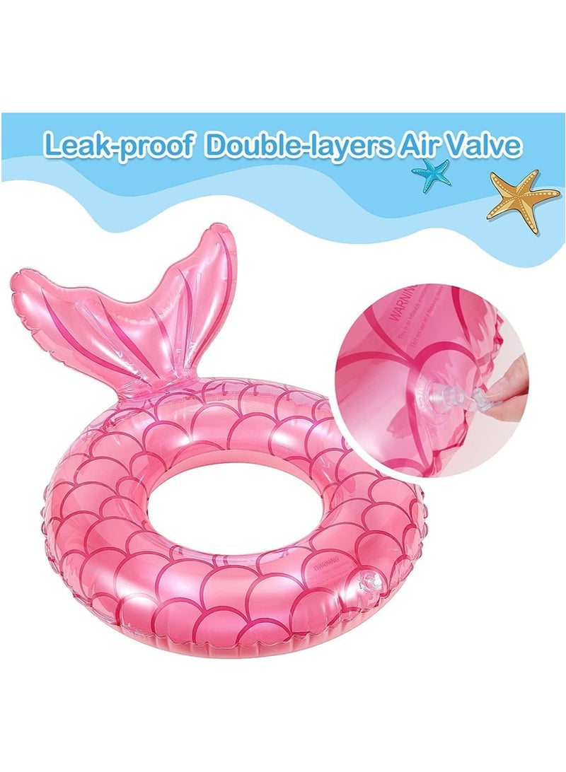 VUCATIN Kids Mermaid Swimming Ring, Mermaid Tail Shaped Pool Swimming Float Tube Ring Float, Summer Water Fun Beach Party Swimming Pool Toys for Children Aged 3-8 Years Old - Image 4