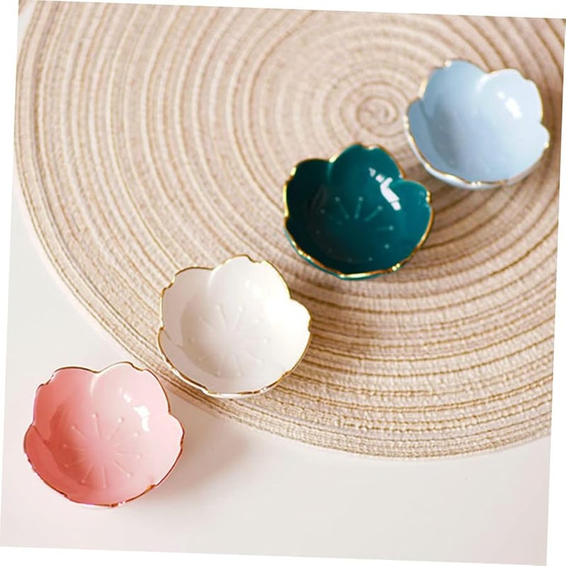 Blue Ceramic Dipping Plates Set of 2 Sauce Dishes for Condiments Seasoning and Appetizers - Image 3