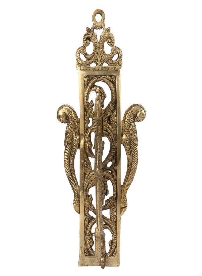 Kartique Brass Parrot Wall Bracket | Decorative Wall Hook for Hanging Lamps, Diyas, Temple Bells,Garlands | Home Decor Piece for Pooja Rooms, Living Spaces in Gold Color Height 10 Inch - Image 4