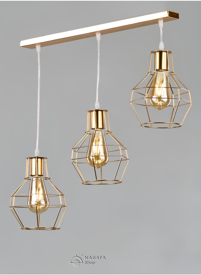 NAGAFA SHOP Gold pendant with 3 bulb SLR-G1005  - Image 1