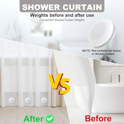 Mositear 12 PCS Shower Curtain Weights, Magnetic Shower Curtain Weights, Shower Curtain Magnets, Prevent Curtain Liner from Blowing Around, Curtain Weights Heavy Outdoor for Drapery, Flag, Tablecloth - Image 4