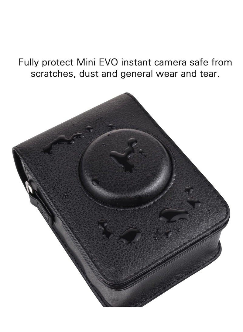 Case for Instax Mini EVO - PU Leather Protective Bag with Adjustable Strap, Durable and Stylish Camera Cover for Fujifilm Instax Mini EVO, Convenient and Classic Design for Photography Enthusiasts - Image 4