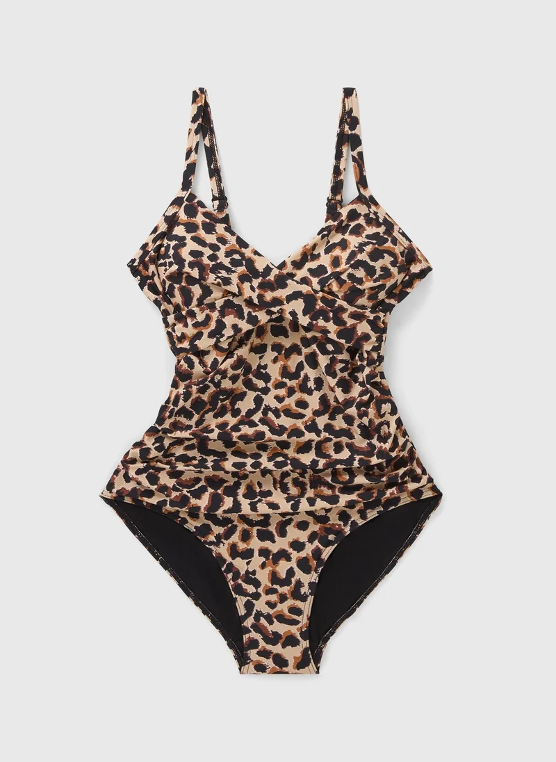 Matalan Brown Leopard Shapewear Swimsuit