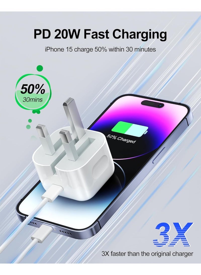 eCares® 20W USB-C Fast Charger Adapter, PD Type-C Wall Plug, Compact Travel Charging Brick, Compatible with iPhone, Samsung Galaxy, Tablets & More - Image 5