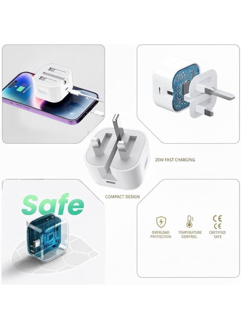 eCares® 20W USB-C Fast Charger Adapter, PD Type-C Wall Plug, Compact Travel Charging Brick, Compatible with iPhone, Samsung Galaxy, Tablets & More - Image 4