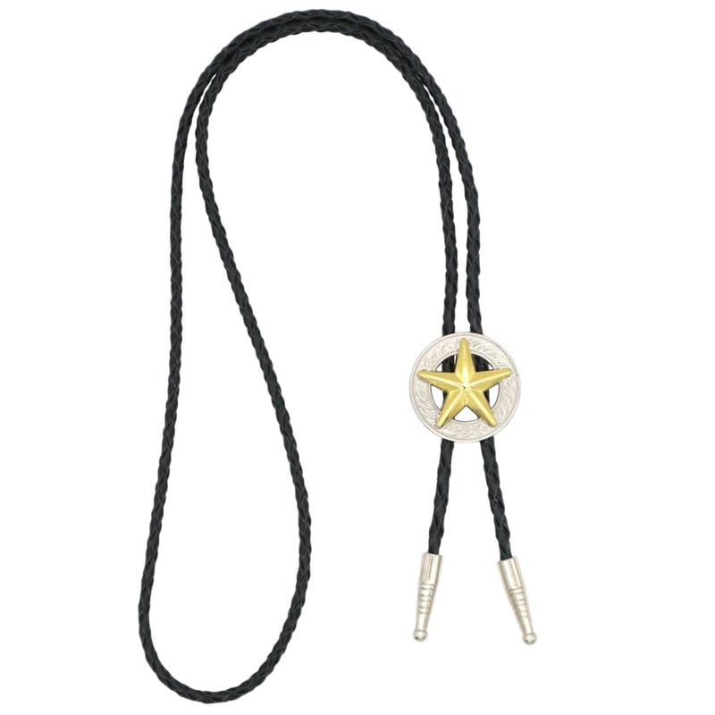 KECOL Adult Mens Long Star Texas Western Bolo Tie Necktie Necklace - Image 3