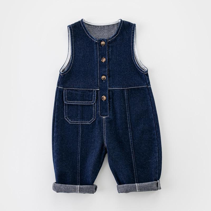 Children'S Denim Overalls One-Year-Old Baby Jumpsuit Casual Boy'S Pants Girl'S Jumpsuit Baby Pants - Image 1