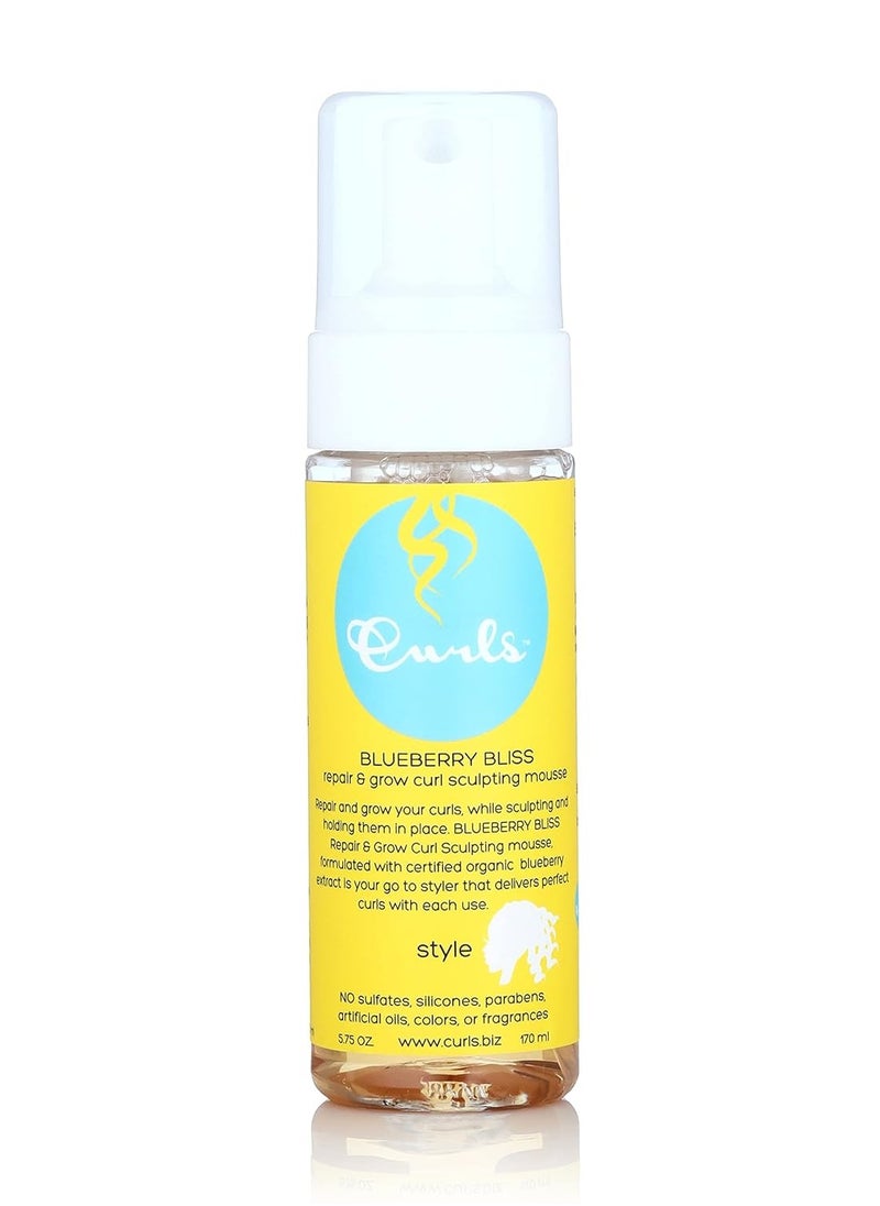 Curls Curls Blueberry Bliss Sculpting Mousse - 5.75 oz, For Textured, Coily, and Curly Hair, Styling Hair Mousse Great for Twist Outs and Wash & Go's  - Image 1