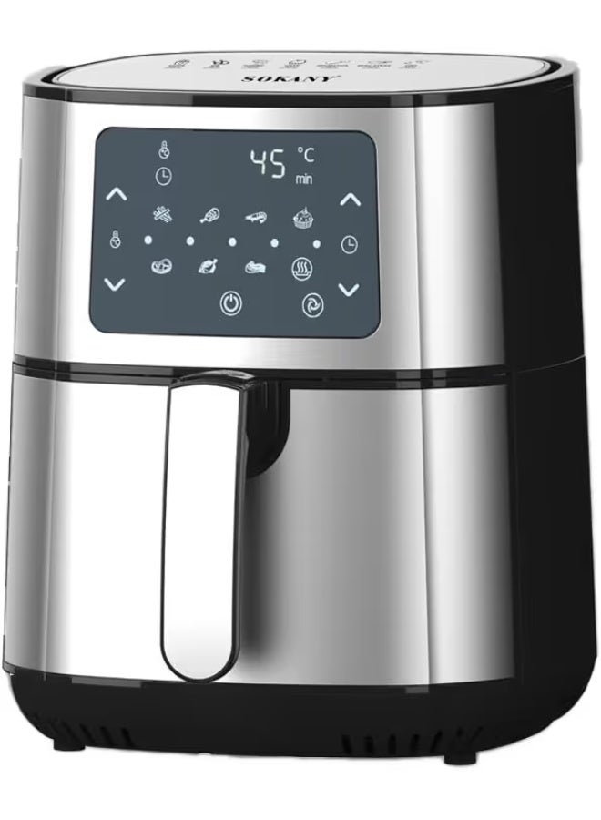 Sokany SK 8048 Air Fryer with Digital Touchscreen, 7L Capacity, 1700W Power, Silver Color, 220V 50Hz - Image 1