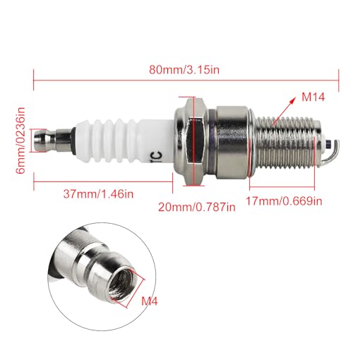 FLYPIG F7TC Spark Plug For GX120 GX160 GX200 GX240 GX270 GX340 GX390 Generator Lawnmower Tractor Rototiller Water Pump Go Kart Mini BikeTillage Polishing Machine 168F 168FA 168FB 2pcs - Image 2