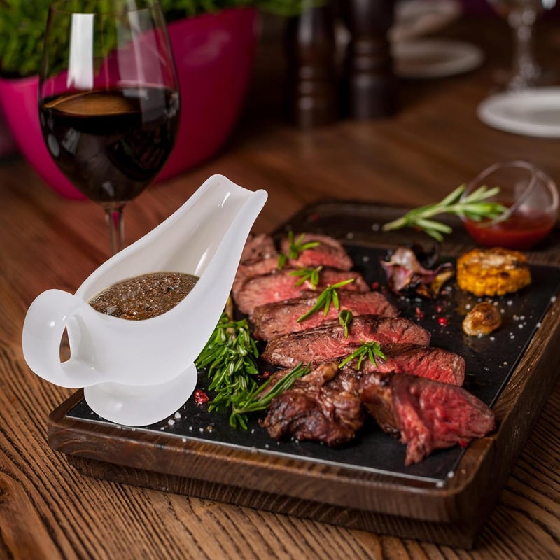 Ceramic Gravy Boat Small White Sauce Jug Kitchen Serving Container for Steak Salad Dressing and Seasoning Storage - Image 5