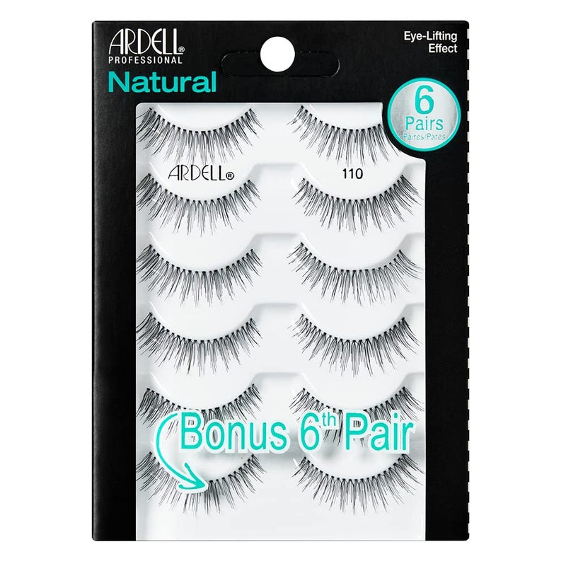 Ardell False Eyelashes, Natural 110, 5 pair + bonus pair Multipack for Eye-Lifting Effect - Image 1