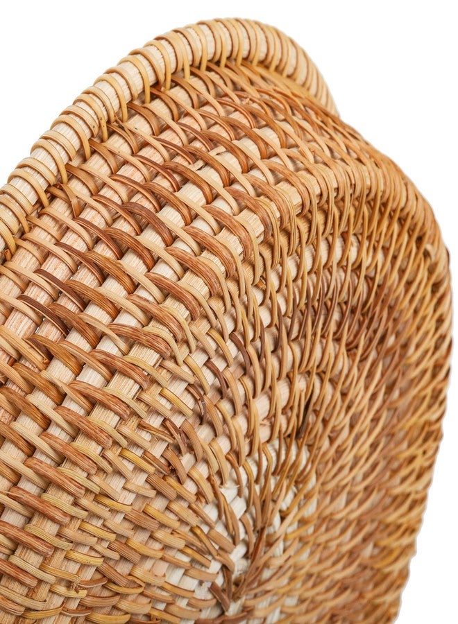 ZEAYEA مجموعة من 3 سلال خبز من الخيزران من زيا، سلال فواكه طبيعية منسوجة يدويًا لمطبخك، صينية بيضاوية قابلة للتكديس من الخوص لتقديم الخضراوات وتخزين الطعام - Image 4