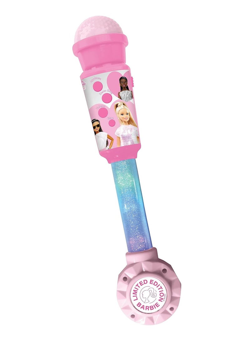 Lexibook Barbie Luminous Microphone | For Kids and Girls | Musical Toy | Built-in Speaker | Light Effects | Aux-in Socket | Pink  - Image 2