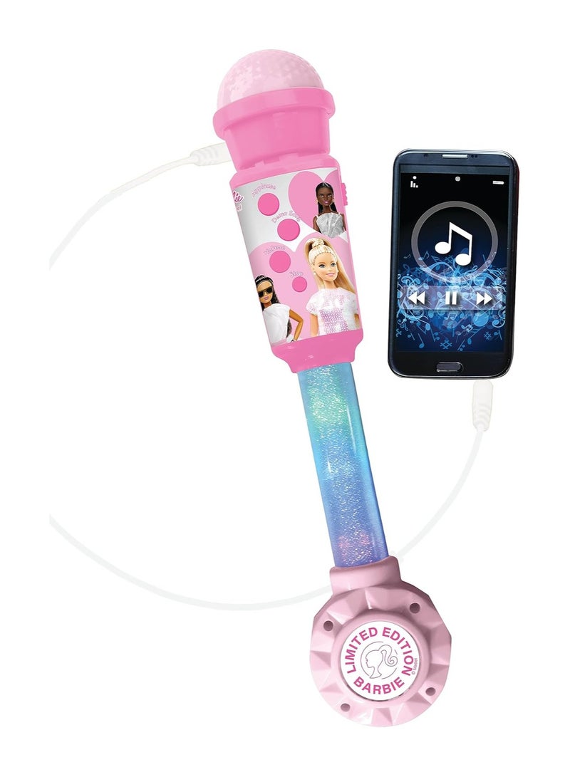 Lexibook Barbie Luminous Microphone | For Kids and Girls | Musical Toy | Built-in Speaker | Light Effects | Aux-in Socket | Pink  - Image 3