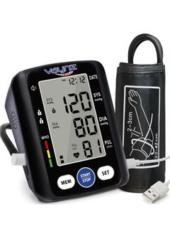 vaynz VAYNZ Pressure Monitor CE Approved – Smart Voice Upper Arm Automatic Device for Home Use, Large Cuff 22-42cm, 2x99 Memory – Black  - Image 1