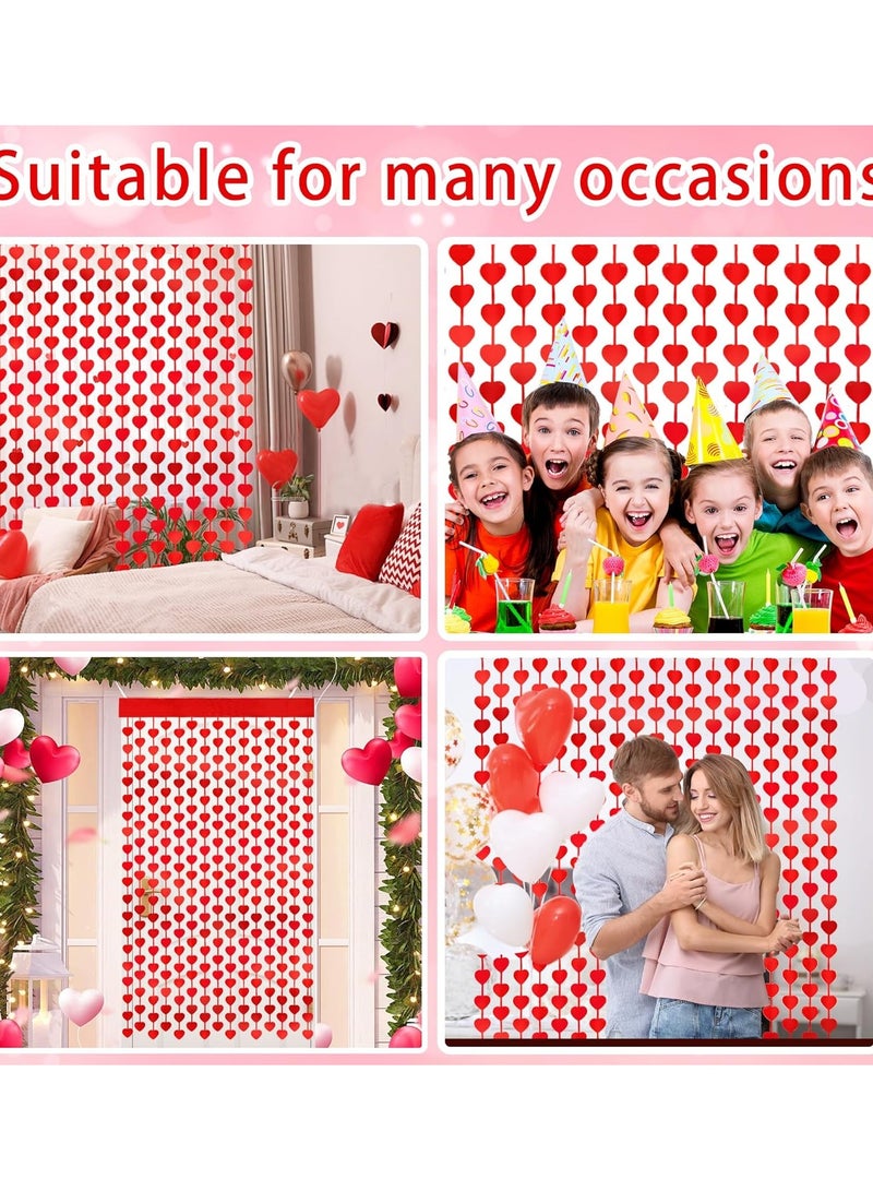Red Hearts Foil Backdrop for Wedding Anniversary Birthday Valentine's Day Decoration - Image 3