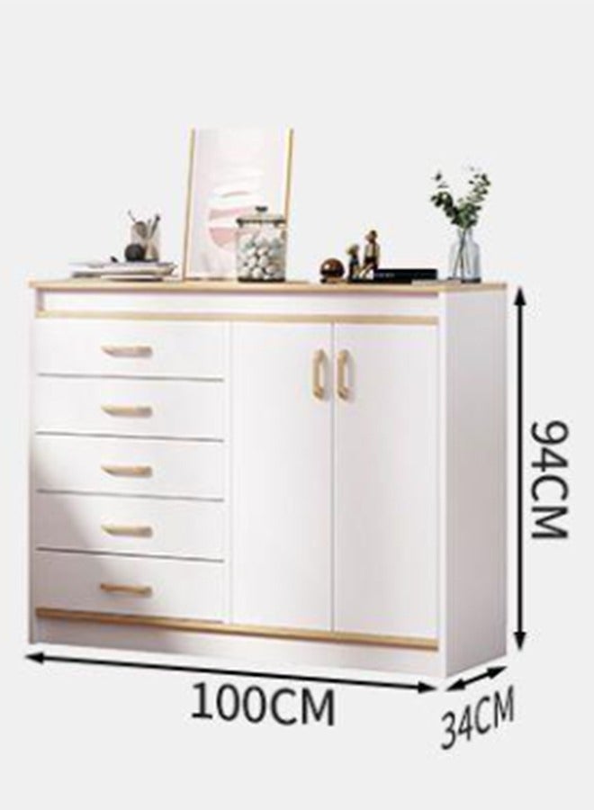 خزانة بوفيه جانبية مع مساحة تخزين، خزانة بار القهوة مع درج تخزين، حامل قهوة، خزانة جانبية مع طبقة قابلة للتعديل، خزانة تخزين المطبخ لغرفة الطعام، رف تخزين فرن الميكروويف - Image 2