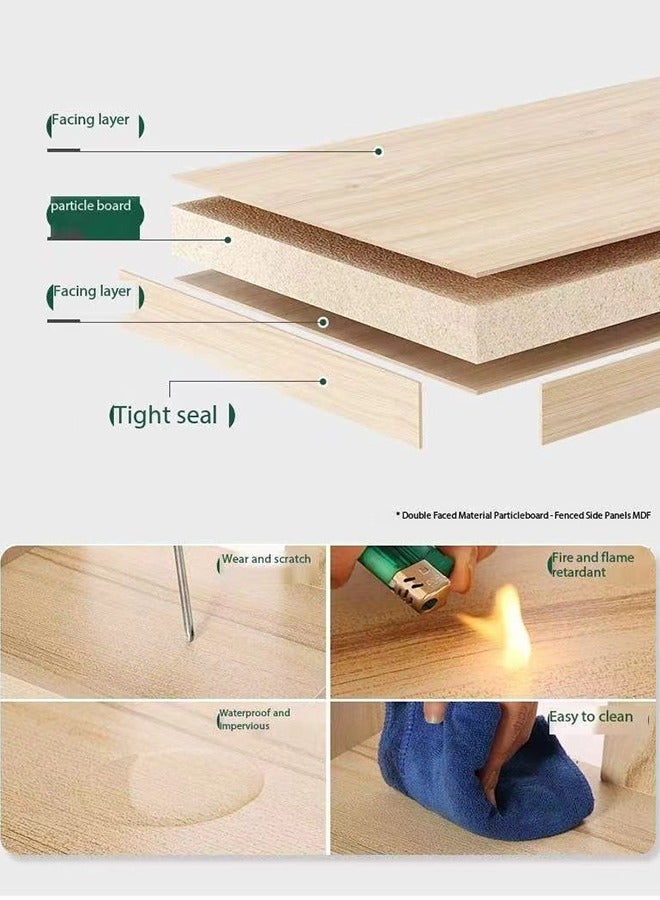 خزانة بوفيه جانبية مع مساحة تخزين، خزانة بار القهوة مع درج تخزين، حامل قهوة، خزانة جانبية مع طبقة قابلة للتعديل، خزانة تخزين المطبخ لغرفة الطعام، رف تخزين فرن الميكروويف - Image 3