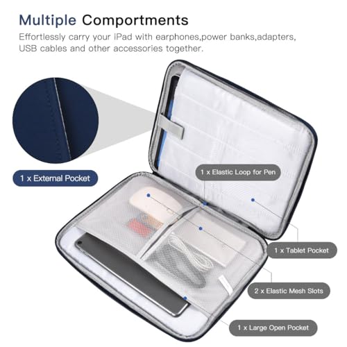 CASEDAO 12.9 Inch Tablet Carrying Bag for Samsung Galaxy Tab S9+ Plus/S8+/S7+ Plus/S7 FE 12.4" & 13 inch iPad Pro M5 M4, iPad Air M3 M2 2025 2024, Surface Pro 11 Snapdragon,10,9,8,X,7+,7,6,5 Sleeve Case-Blue - Image 4