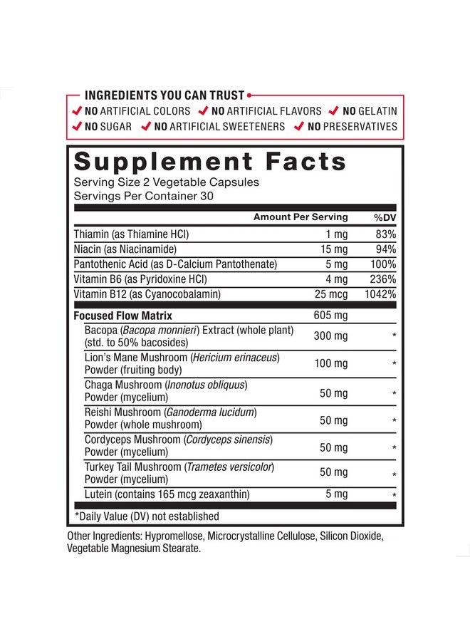 Force Factor - Forebrain Focus Brain Booster Brain Supplement To Boost Clarity & Concentration For Memory & Sharpness & Increase Productivity Nootropic Brain Support Supplement 60 Capsules Black (Ffs00923Fg) - Image 1