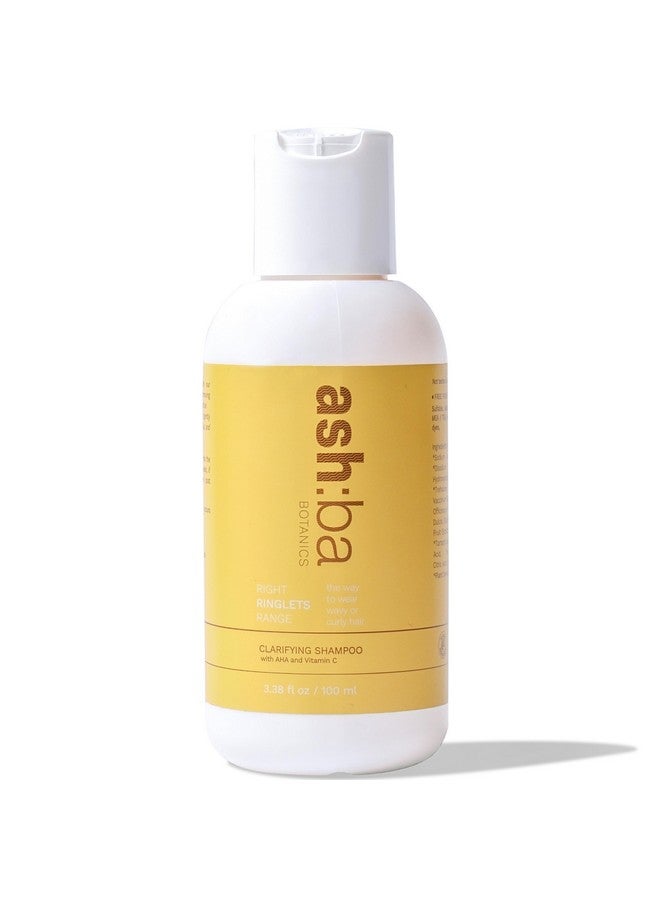 Ashba Botanics Clarifying Shampoo For Women & Men With Curly & Wavy Hair | Hard Water Expert To Deeply Cleanse, Remove Buildup & Exfoliate Scalp | With Vitamin C & Natural Ahas | Sulphate Free 100 Ml - Image 1
