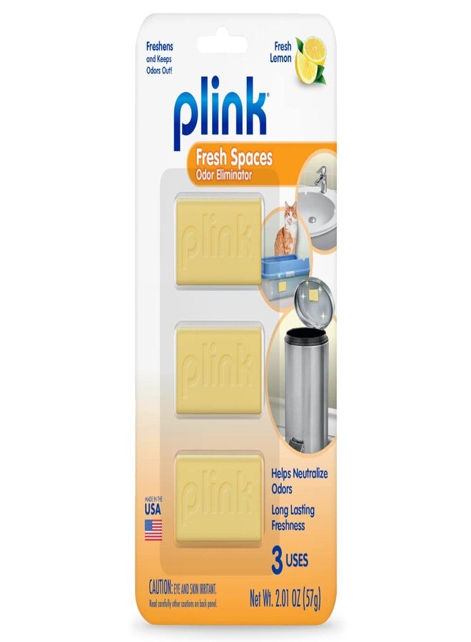 Plink Bin Fresh Odor Eliminator, Garbage Odor Eliminator, Small Spaces Air Freshener, Fresh Lemon, Last up to 30 Days, Pack of 3 - Image 2